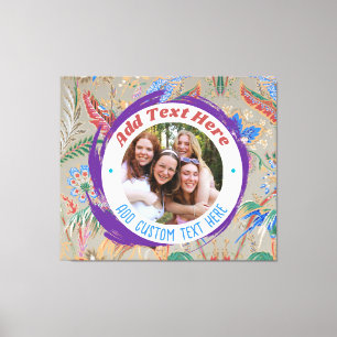 Custom Photo Text Canvas Print FullyEditable Large
