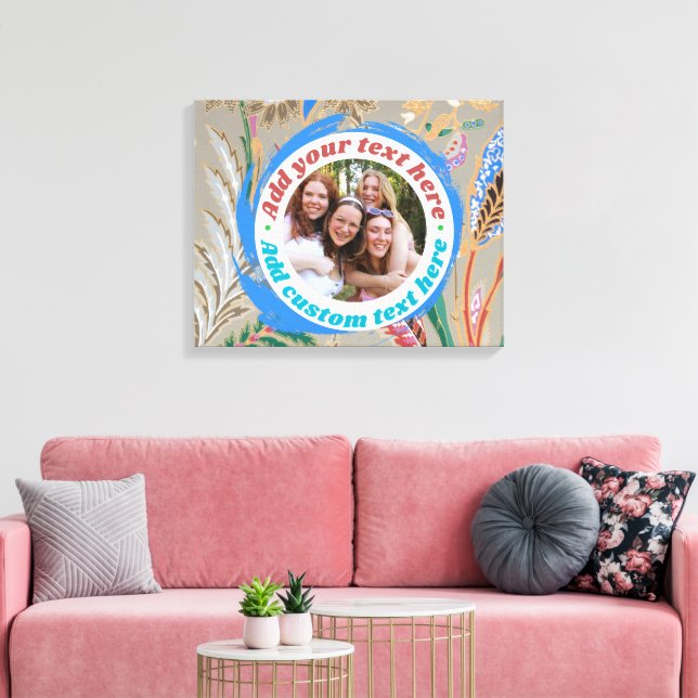 Custom Photo Text Canvas Print FullyEditable Large (Insitu(LivingRoom))
