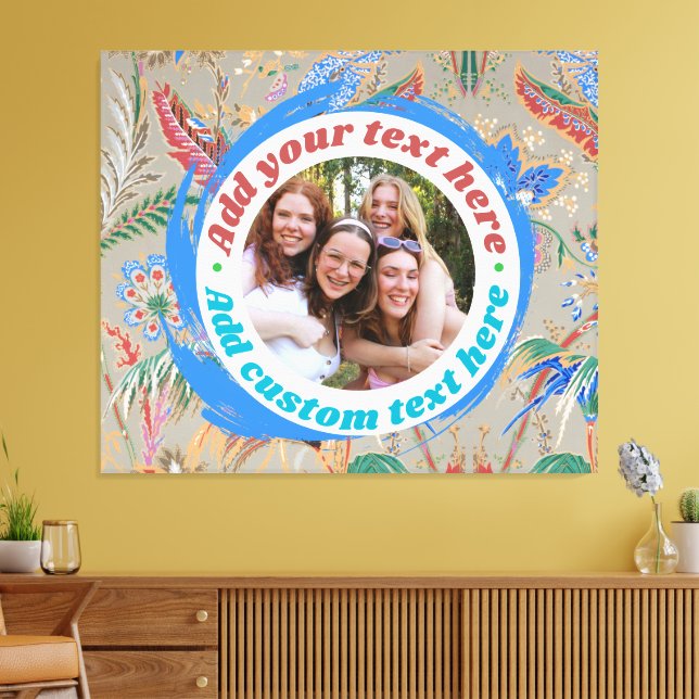 Custom Photo Text Canvas Print FullyEditable Large (Insitu(LivingRoom))