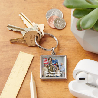 Custom Photo & Text Celebrating America 250 Years Key Ring
