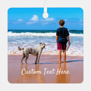 Custom Photo Text Christmas Ornament Your Photos