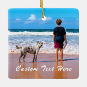 Custom Photo Text Christmas Ornament Your Photos