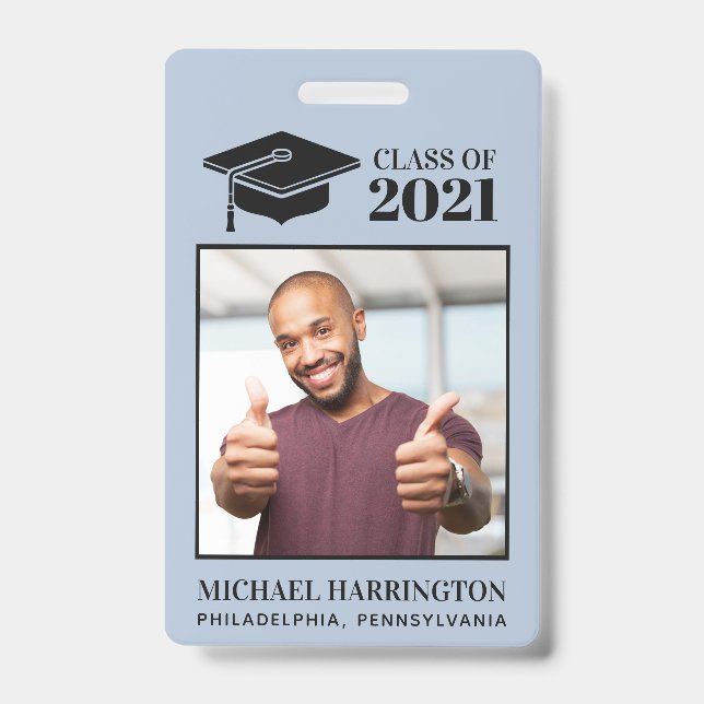 Custom photo, text & colour ID badge (Front)