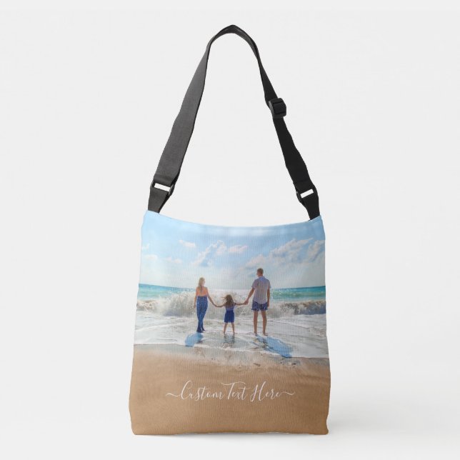Custom Photo Text Crossbody Bag Your Photos Gift (Front)