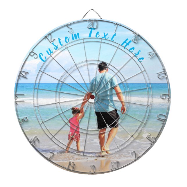 Custom Photo Text Dart Board Your Family Photo DAD (Front)
