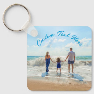Custom Photo Text Family Gift Keychain Your Photos