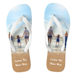 Custom Photo Text Flip Flops with Your Photos