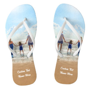 Custom Photo Text Flip Flops Your Favourite Photos