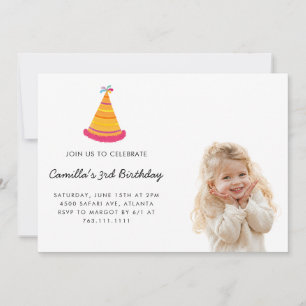 Custom Photo Text for Birthday Party Invitation