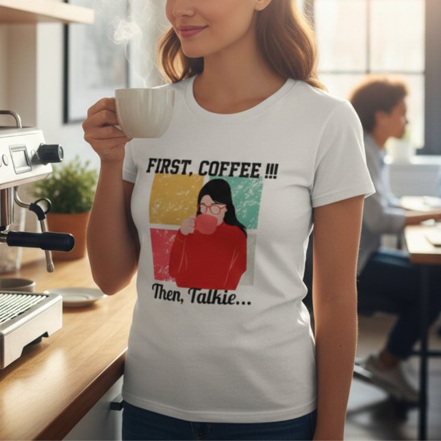 Custom Photo & Text Funny Office Humor Coffee Love T-Shirt (Creator Uploaded)