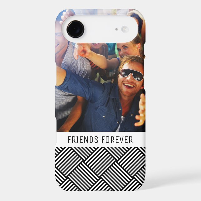 Custom Photo & Text Geometric checked texture Case-Mate iPhone Case (Back)