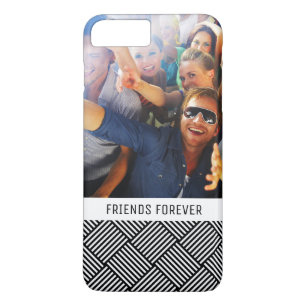 Custom Photo & Text Geometric checked texture iPhone 8 Plus/7 Plus Case