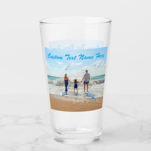 Custom Photo Text Glass Gift Your Favourite Photos (Front)