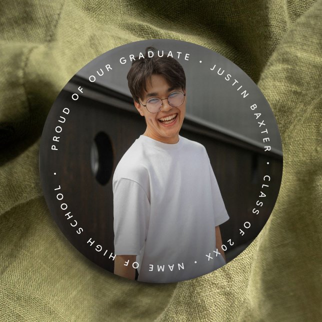 Custom Photo & Text Graduate  7.5 Cm Round Badge (Creator Uploaded)