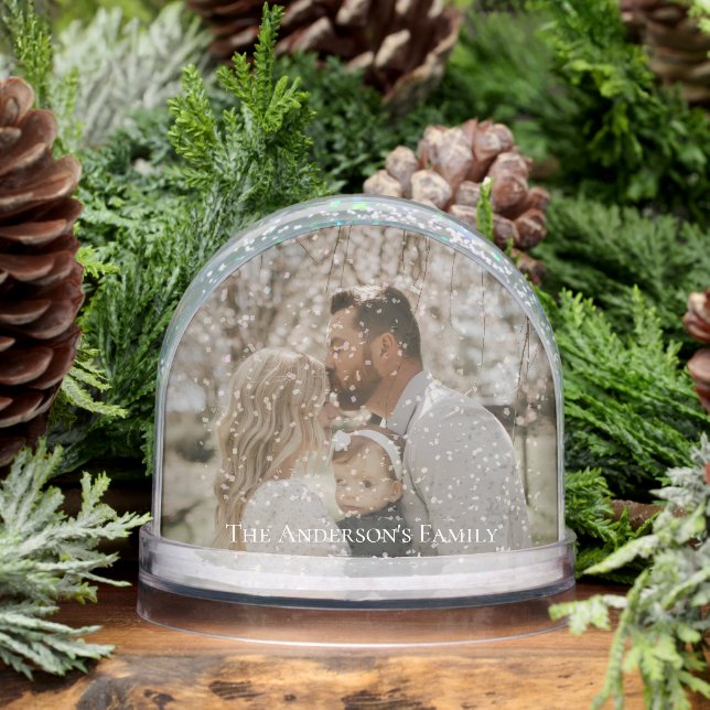 Custom Photo & Text Keepsake Snowglobe (Winter)