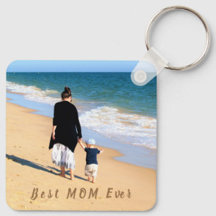 Custom Photo Text Keychain Design - Best MOM Ever