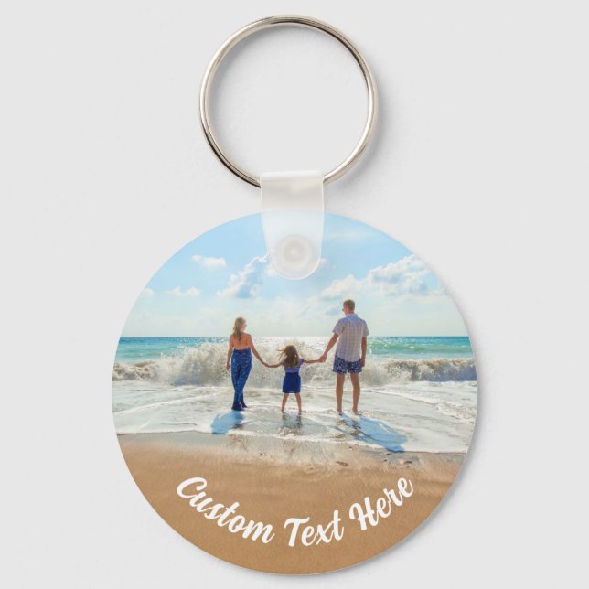 Custom Photo Text Keychain Gift with Your Photos (Front)