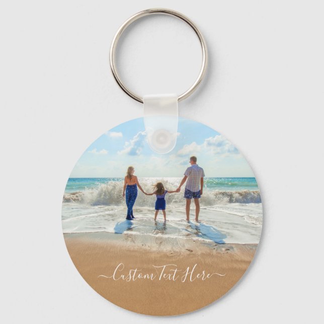 Custom Photo Text Keychain Gift with Your Photos (Front)
