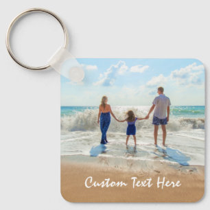 Custom Photo Text Keychain Gift Your Family Photos