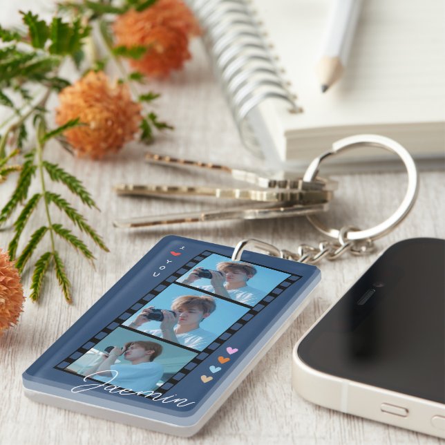 Custom Photo & Text Keychains (Front Right)