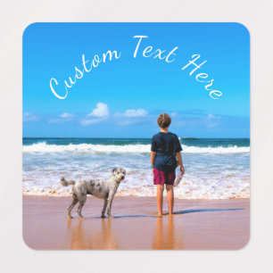 Custom Photo Text Labels - Your Pets Photo Design