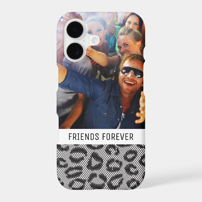 Custom Photo & Text lace with leopard pattern (Back)