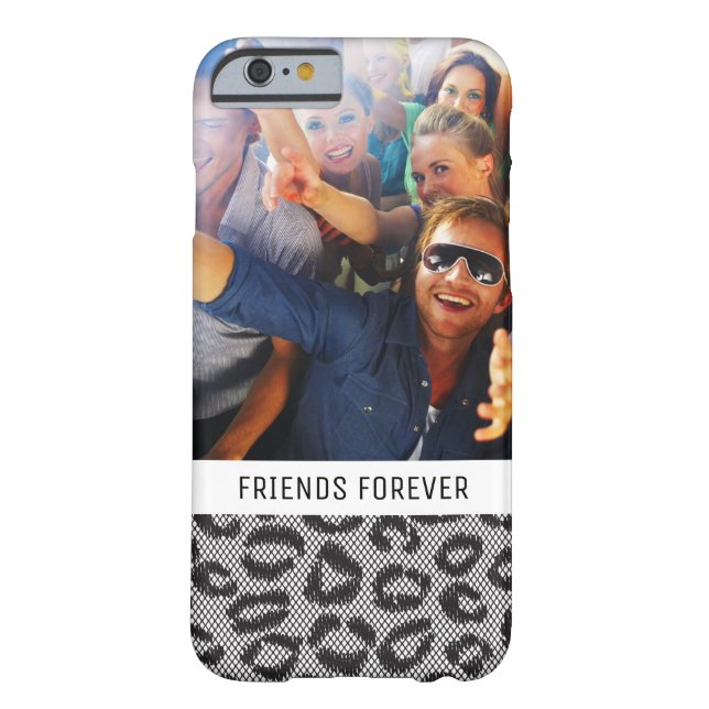 Custom Photo & Text lace with leopard pattern Case-Mate iPhone Case (Back)