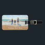 Custom Photo Text Luggage Tag Design Your Own<br><div class="desc">Custom Photo and Text Luggage Tag - Unique Your Own Design - Personalised Family / Friends or Personal Bag Tags Gift - Add Your Text and Photo - Resize and move elements with Customisation tool ! Choose fonts / size / colour ! Good Luck - Be Happy :)</div>