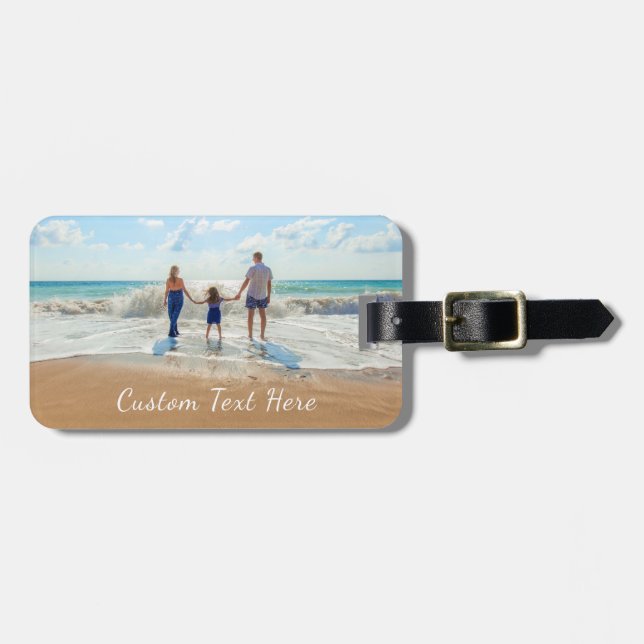 Custom Photo Text Luggage Tag Design Your Own (Front Horizontal)