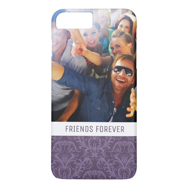 Custom Photo & Text Luxury Purple Wallpaper Case-Mate iPhone Case (Back)
