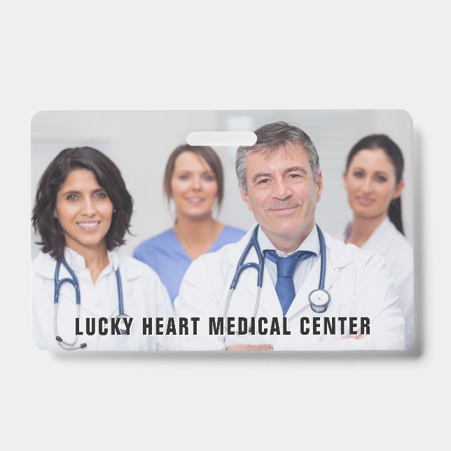 Custom Photo & Text Medical / Hospital badges ID Badge (Front)