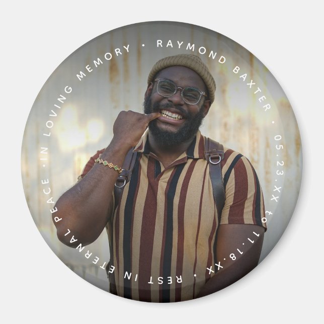 Custom Photo & Text Memorial Magnet (Front)