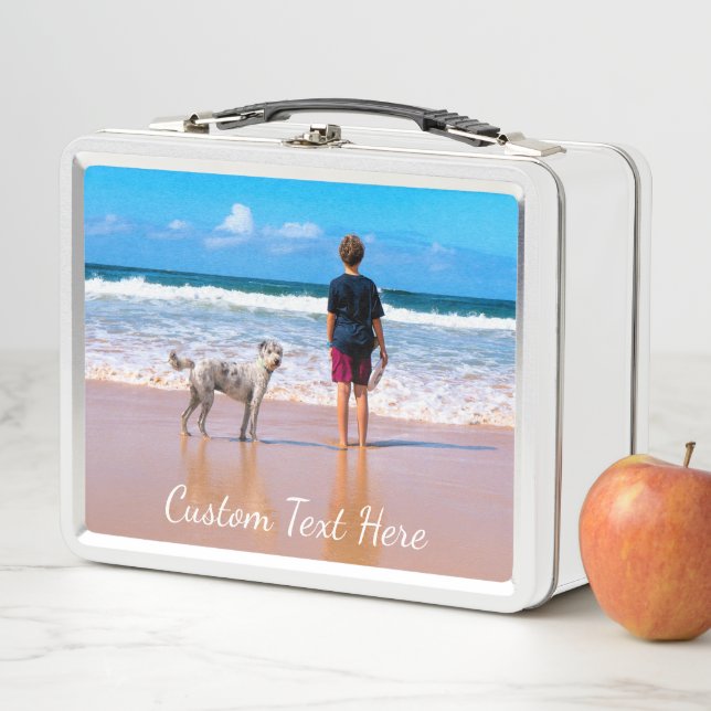 Custom Photo Text Metal Lunch Box with Your Photos (In Situ)