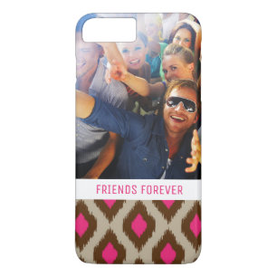 Custom Photo & Text Modern ikat pattern iPhone 8 Plus/7 Plus Case