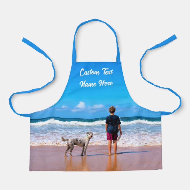 Custom Photo Text Name Apron Gift Your Pets Photos (Front)