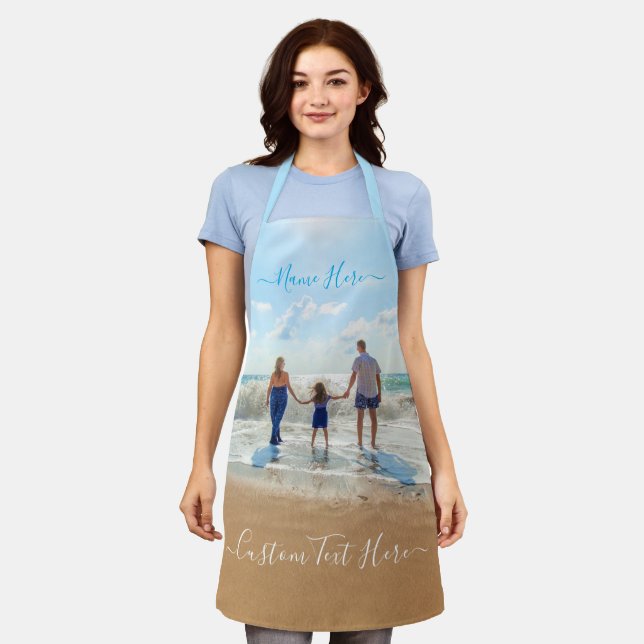 Custom Photo Text Name Apron with Your Photos (Worn)