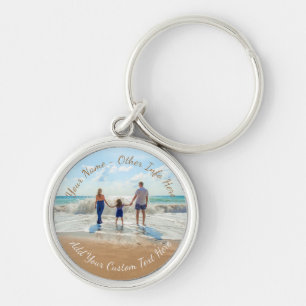 Custom Photo Text Name Keychain with Your Family