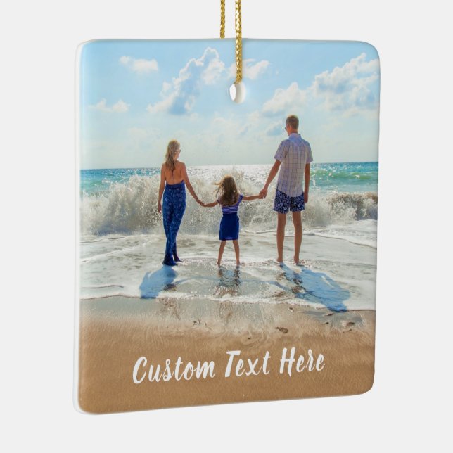 Custom Photo Text Ornament Your Family Photos (Right)