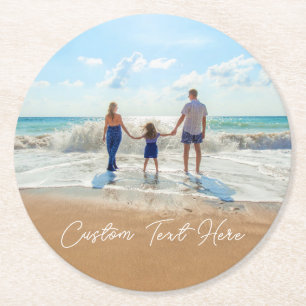 Custom Photo Text Paper Coaster with Your Photos