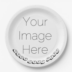Custom Photo & Text Party Wedding, birthday, paper Paper Plate