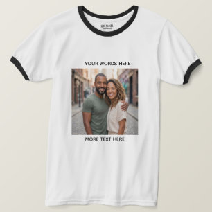 Custom Photo & Text Personalised T-Shirt Upload