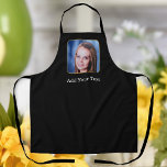 Custom Photo Text Personalized Apron<br><div class="desc">Upload a photo, add text, and easily create your personalized apron. Click CUSTOMIZE FURTHER to edit the background color or text color. You can TRANSFER this DESIGN on other Zazzle products and adjust it to fit most of the Zazzle items. Standard Studio designs are made in high-resolution vector graphics for...</div>