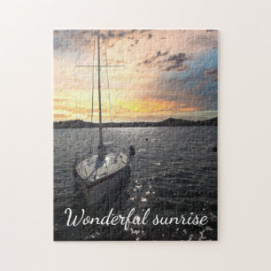Custom Photo -Text Personalized I Picture Sunrise  Jigsaw Puzzle
