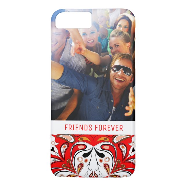 Custom Photo & Text Portuguese Tile Pattern Case-Mate iPhone Case (Back)
