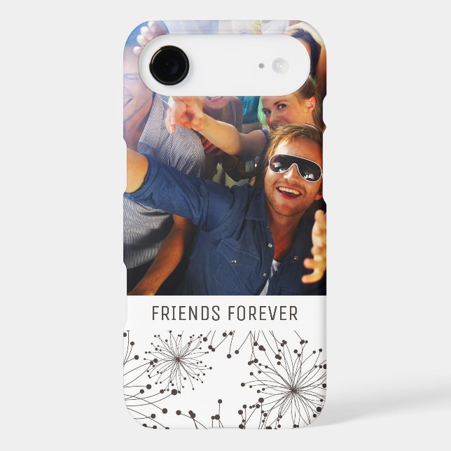 Custom Photo & Text Retro floral background Case-Mate iPhone Case (Back)