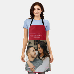 Custom Photo & Text Romantic Gift - Personalized  Apron