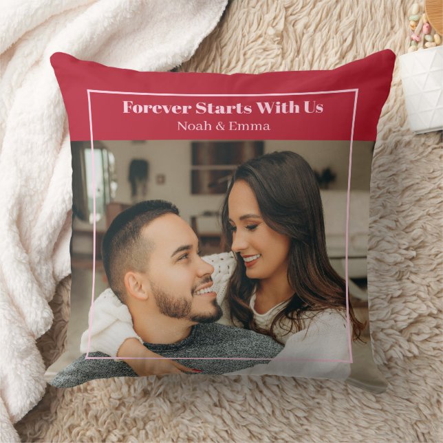 Custom Photo & Text Romantic Gift - Personalized  Cushion (Blanket)