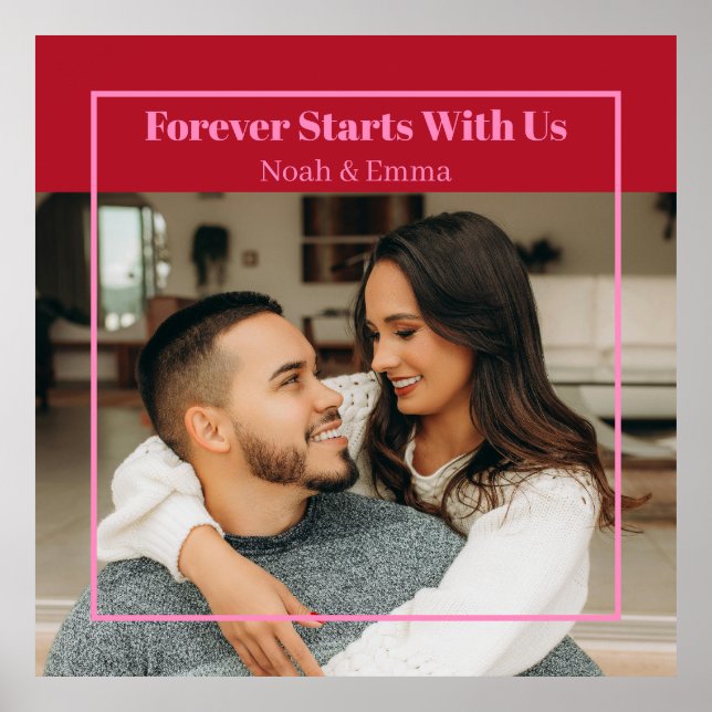 Custom Photo & Text Romantic Gift - Personalized  Poster (Front)