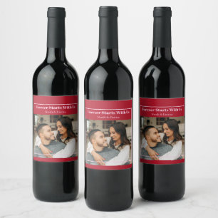 Custom Photo & Text Romantic Gift - Personalized Wine Label
