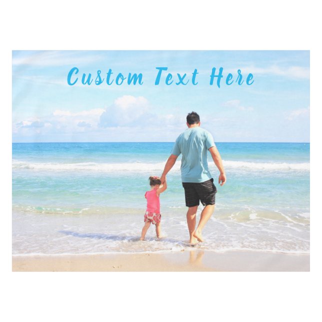 Custom Photo Text Tablecloth Your Family Photos (Front (Horizontal))